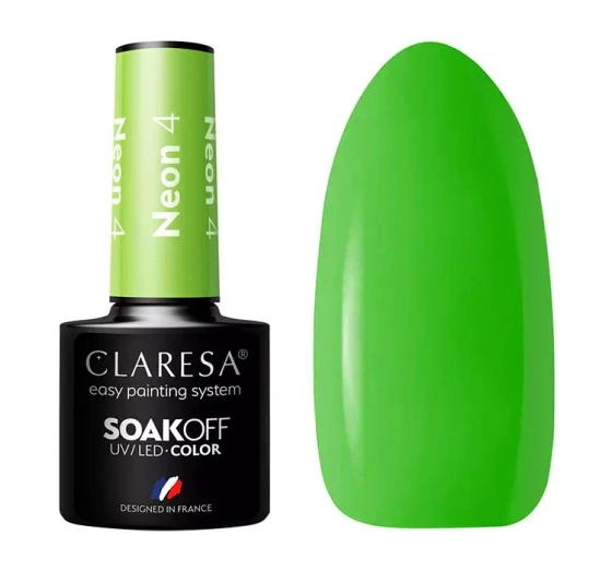 CLARESA SOAK OFF HYBRID NAIL POLISH NEON 4 5ML