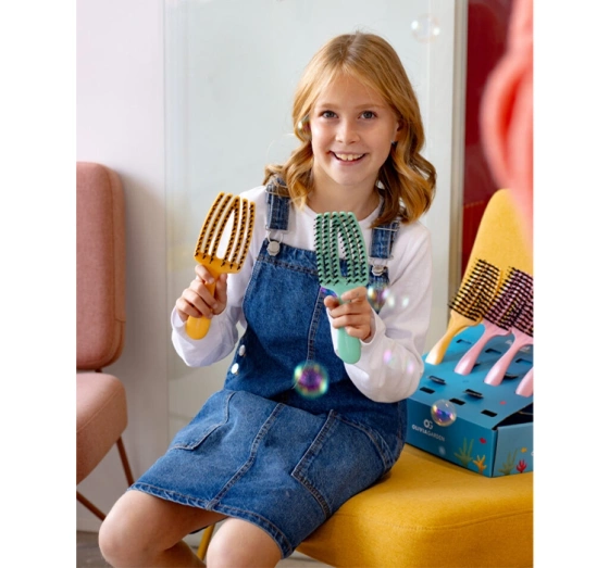 OLIVIA GARDEN FINGERBRUSH CARE MINI KIDS HAIR BRUSH YELLOW