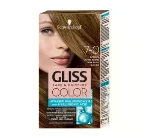 GLISS CARE & MOISTURE COLOR PERMANENT HAIR DYE WITH HYALURONIC ACID 7-0