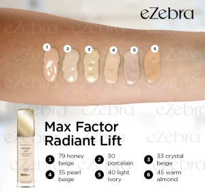 MAX FACTOR RADIANT LIFT ILLUMINATING FOUNDATION 30 PORCELAIN 30ML
